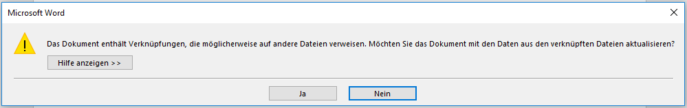Sicherheitshinweis MS Office